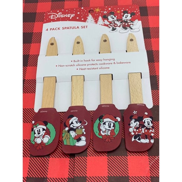 Disney Mickey & Minnie Mouse Christmas 4 Pack Mini Spatula Set - Picture 1 of 9